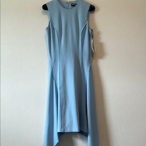 Karl Lagerfeld Blue Asymmetrical High-Low Sheath Dress